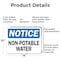Signmission Non-Potable Water, 14 in W x Rectangle, Aluminum OS-2PACK-NS-A-1014-L-19556 - alternate 4